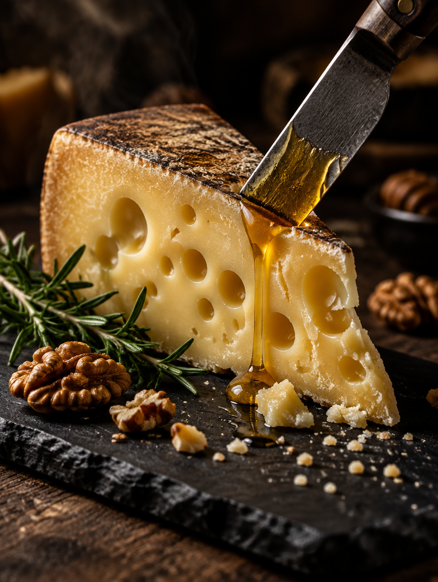 Visuel publicitaire concept — fromage d'alpage