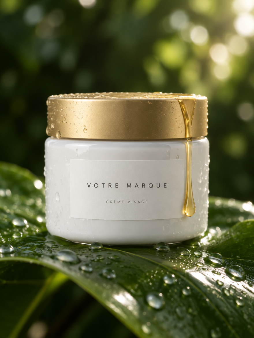 Visuel publicitaire concept — crème cosmétique